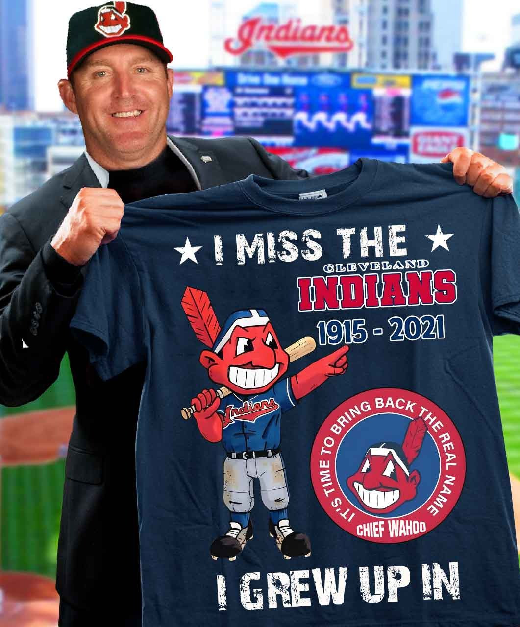 I Miss The Cleveland Indians 1925-2025 Shirt I Grew Up In Baseball Fans Merch Gifts-1