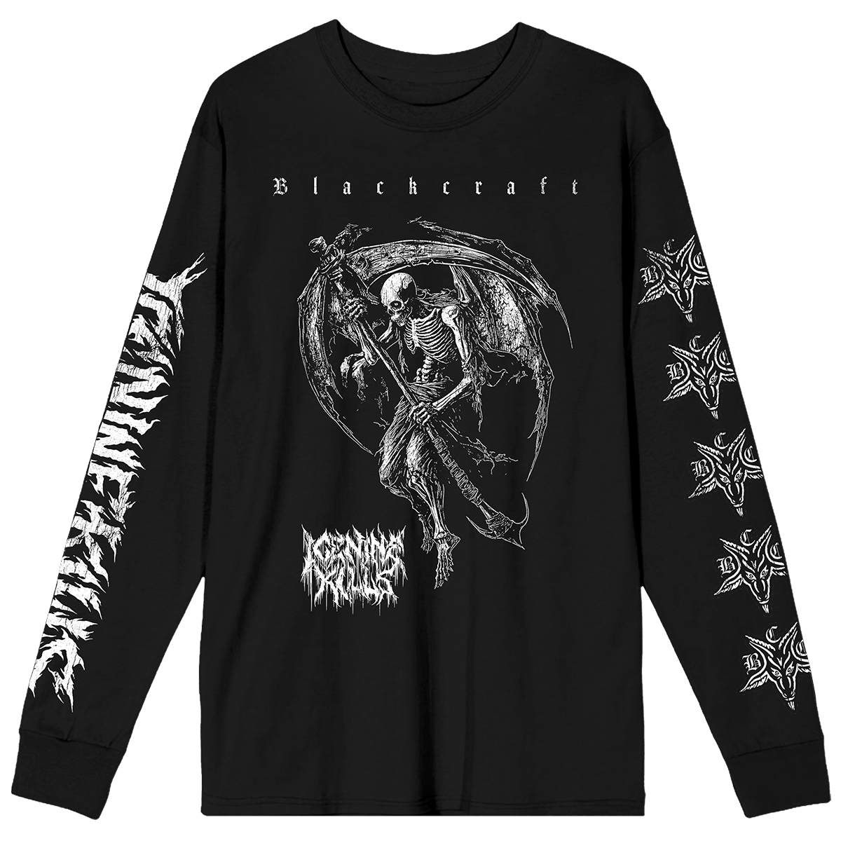 Ice Nine Kills Merch INK Reaper Long Sleeve T-Shirt Blackcraft Ice Nine Kills Band Merch-1