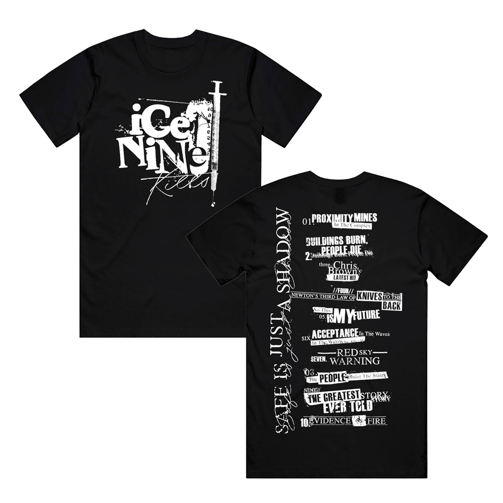 Ice Nine Kills Merch T-Shirt Safe Is Just A Shadow Ice 9 Kills Band Tour Merch Apparel-1