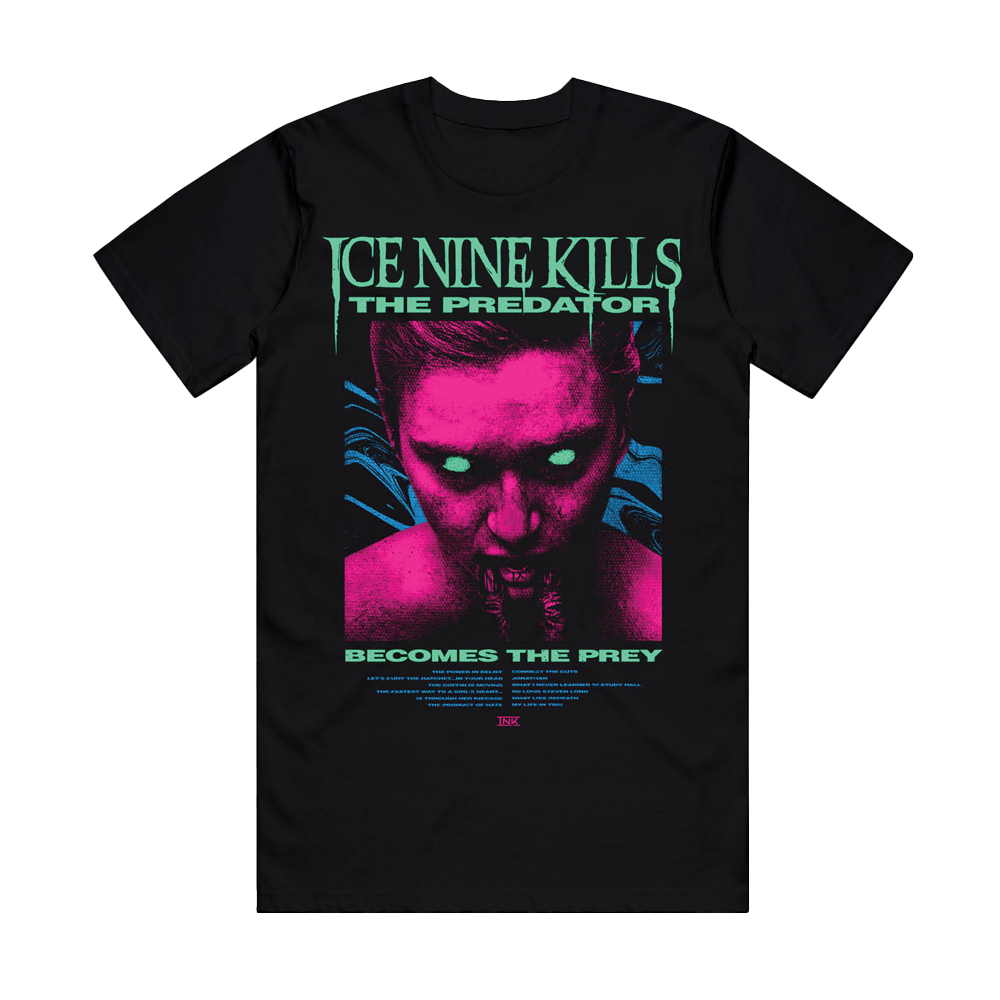 Ice Nine Kills Merch T-Shirt The Predator Becomes The Prey Ice 9 Kills Band Tour Merch-1