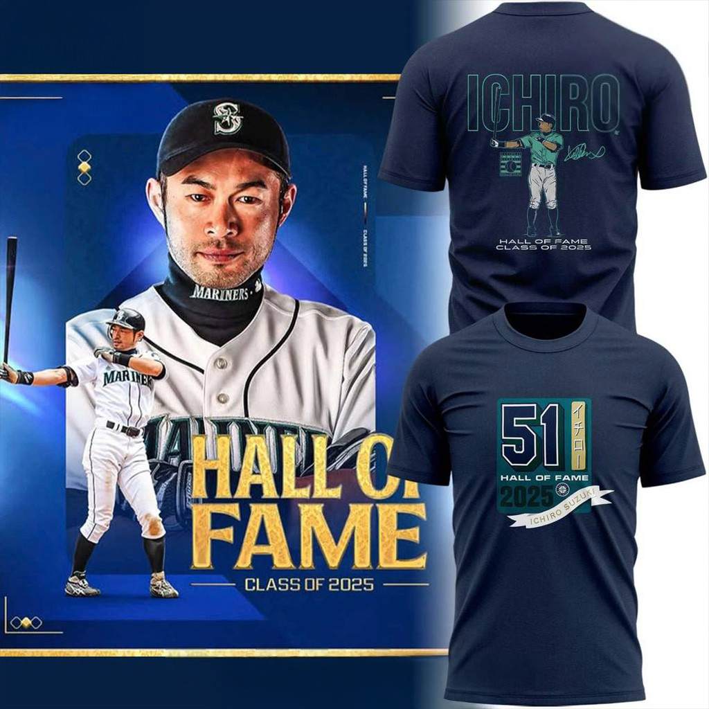 Ichiro Suzuki 2025 HOF T-Shirt Best Gifts For Baseball Fans-1
