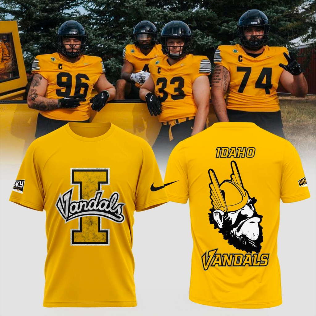 Idaho Vandals Gold Uniform Reveal 50 Years T-Shirt Idaho Vandals Merch Gift For Football Fan-1