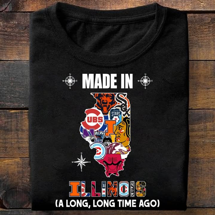 Illinois City Sport Teams T-Shirt Made In Detroit A Long Long Time Ago Gifts For Fans-1