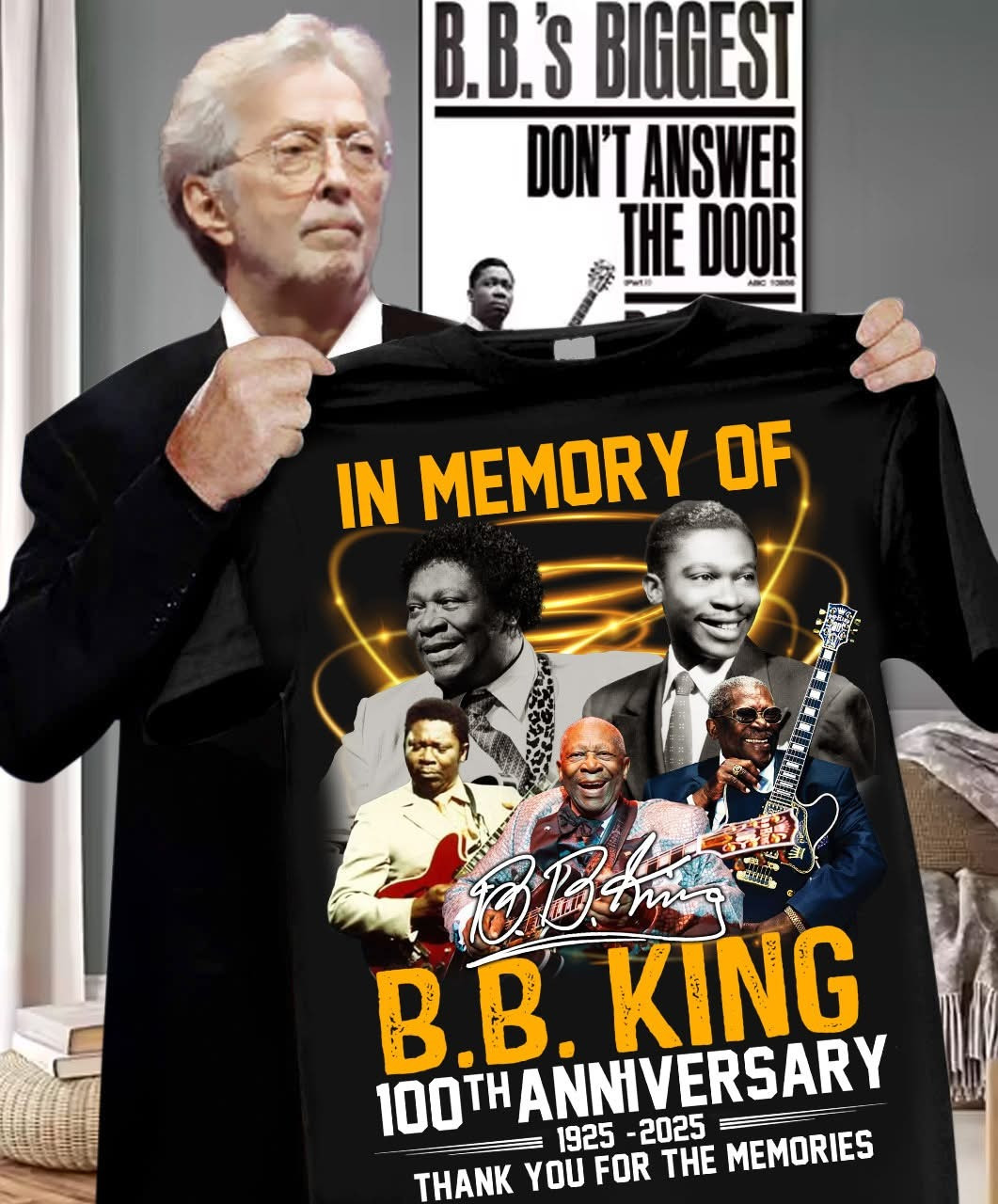 In Memory Of B.B. King's 100Th Anniversary Shirt 1925-2025 Thank You For The Memories Merch-1