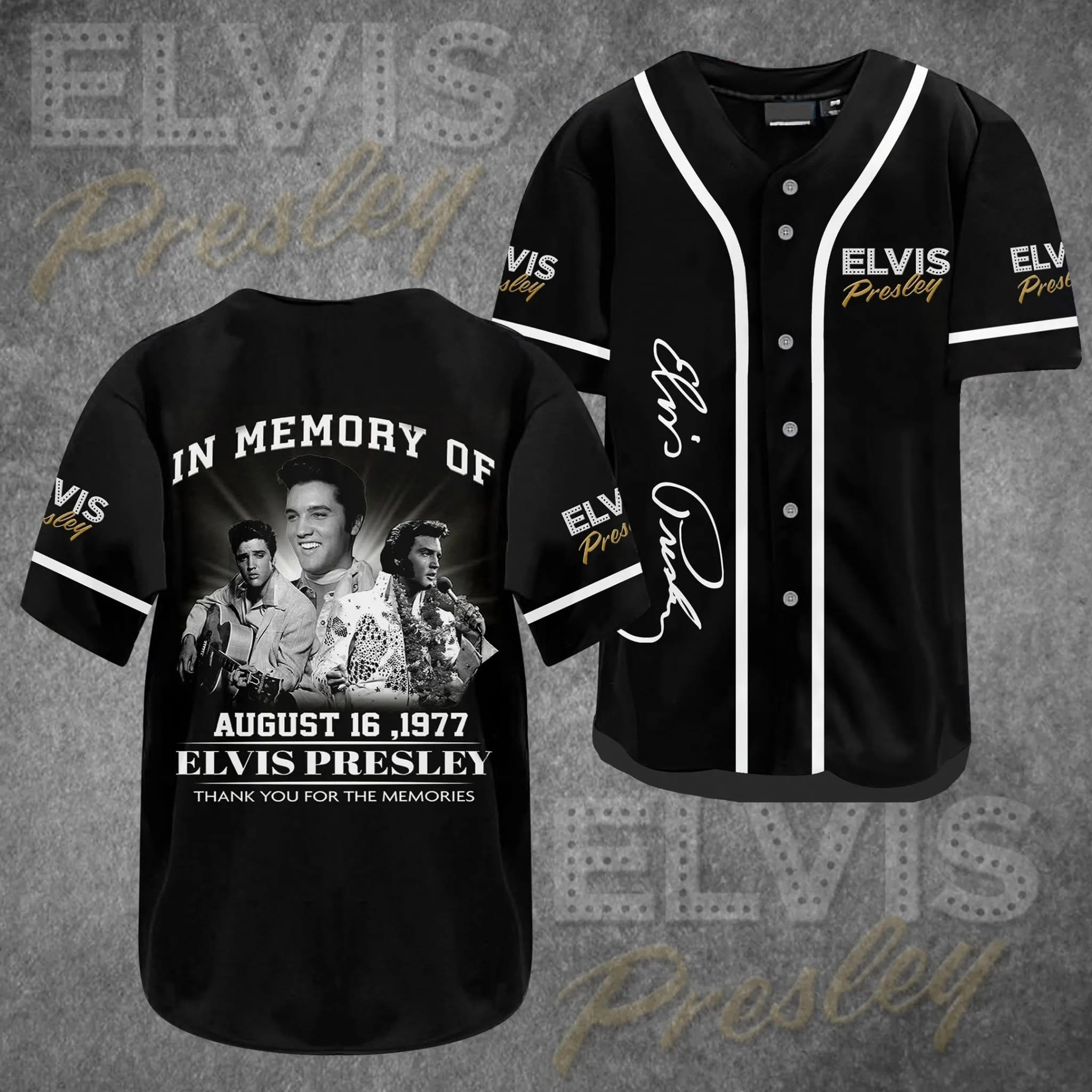 In Memory Of Elvis Presley August 16 1977 Jersey Thank You For The Memories Fan Merch-1
