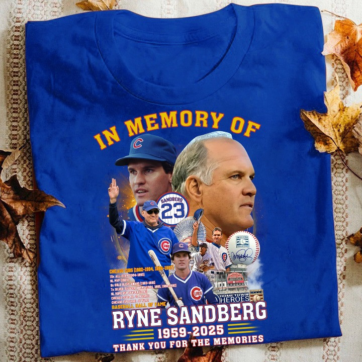 In Memory Of Ryne Sandberg Shirt Thank You For The Memories Forever 23 RIP Cubs Legend Icon-1