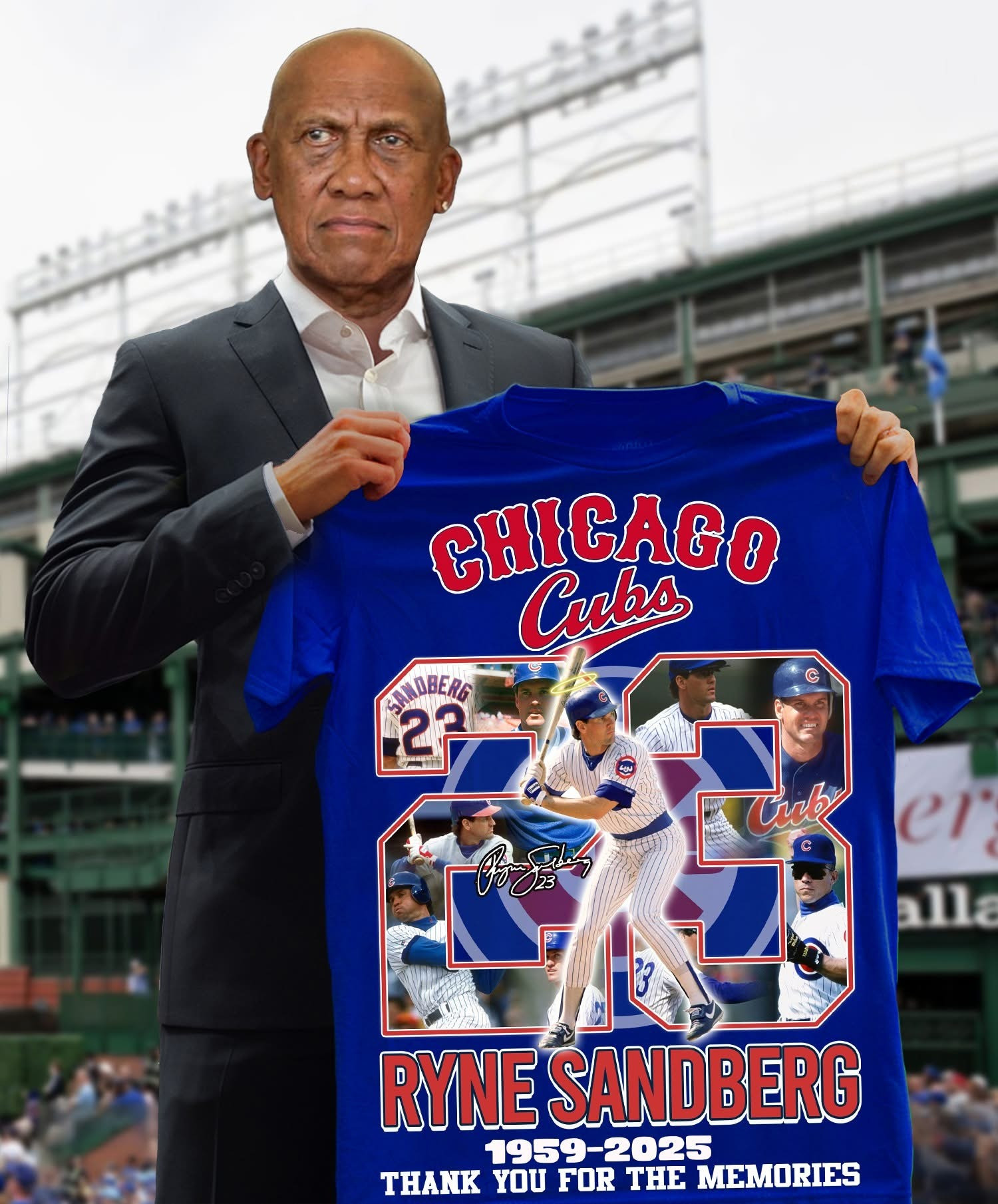 In Memory Of Ryne Sandberg T-Shirt Thank You For The Memories 23 Chicago Cubs Merch Unique-1