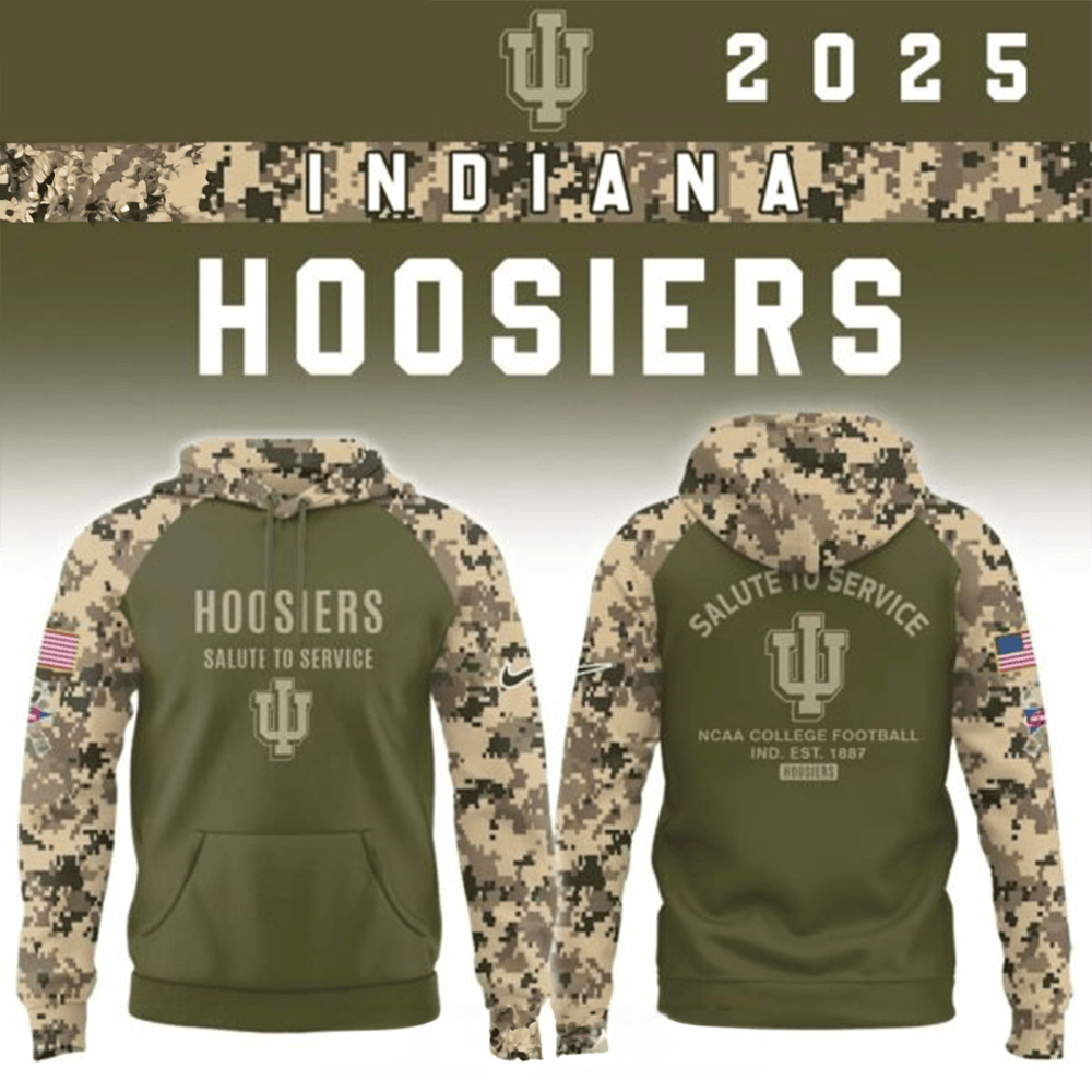 Indiana Hoosiers Salute To Service Camo Hoodie Game Day Clothing Military Appreciation Gifts-1
