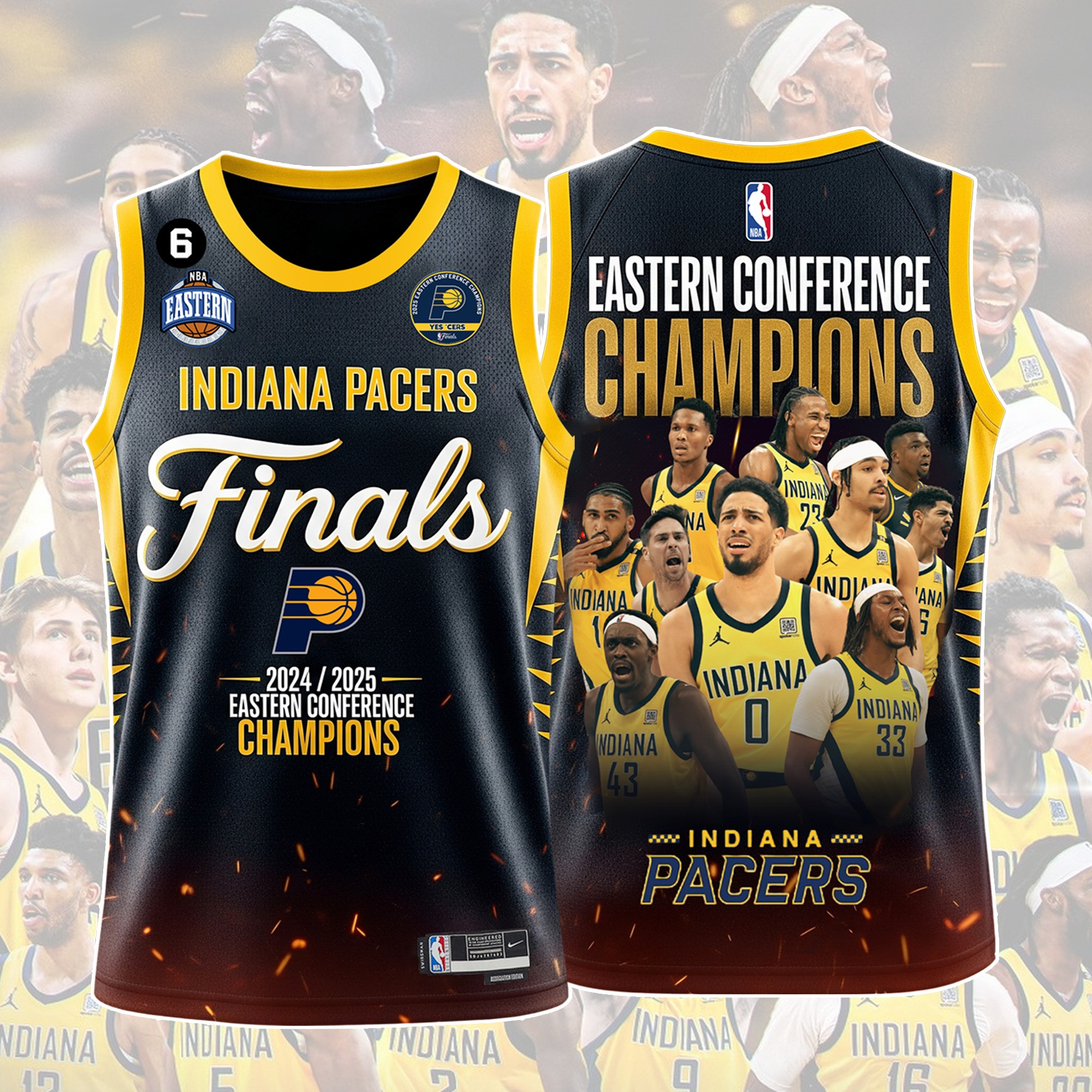 Indiana Pacers Eastern Conference 2025 Champions Merch Jersey Basketball Fan Best Gifts-1