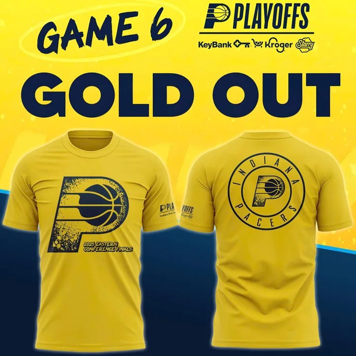 Indiana Pacers Eastern Conference Finals Shirt Yellow NBA Pacers Merch Basketball Fan Gifts-1