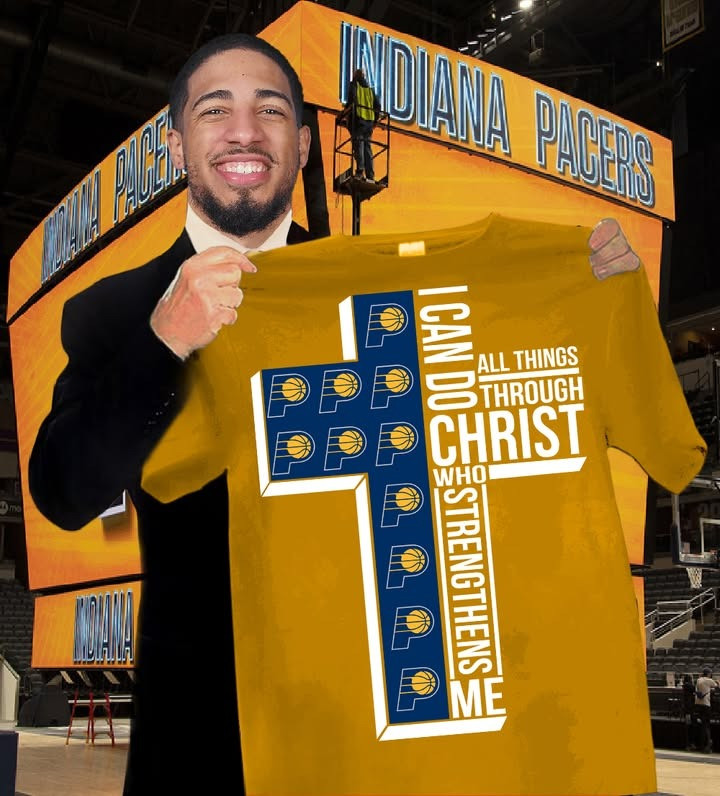 Indiana Pacers Faith Cross T-Shirt I Can Do All Things Through Christ Who Strengthens Me-1