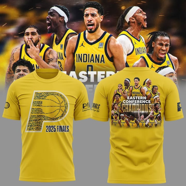 Indiana Pacers Final NBA 2025 Eastern Conference Champions Shirt Yellow Clothing Unique-1