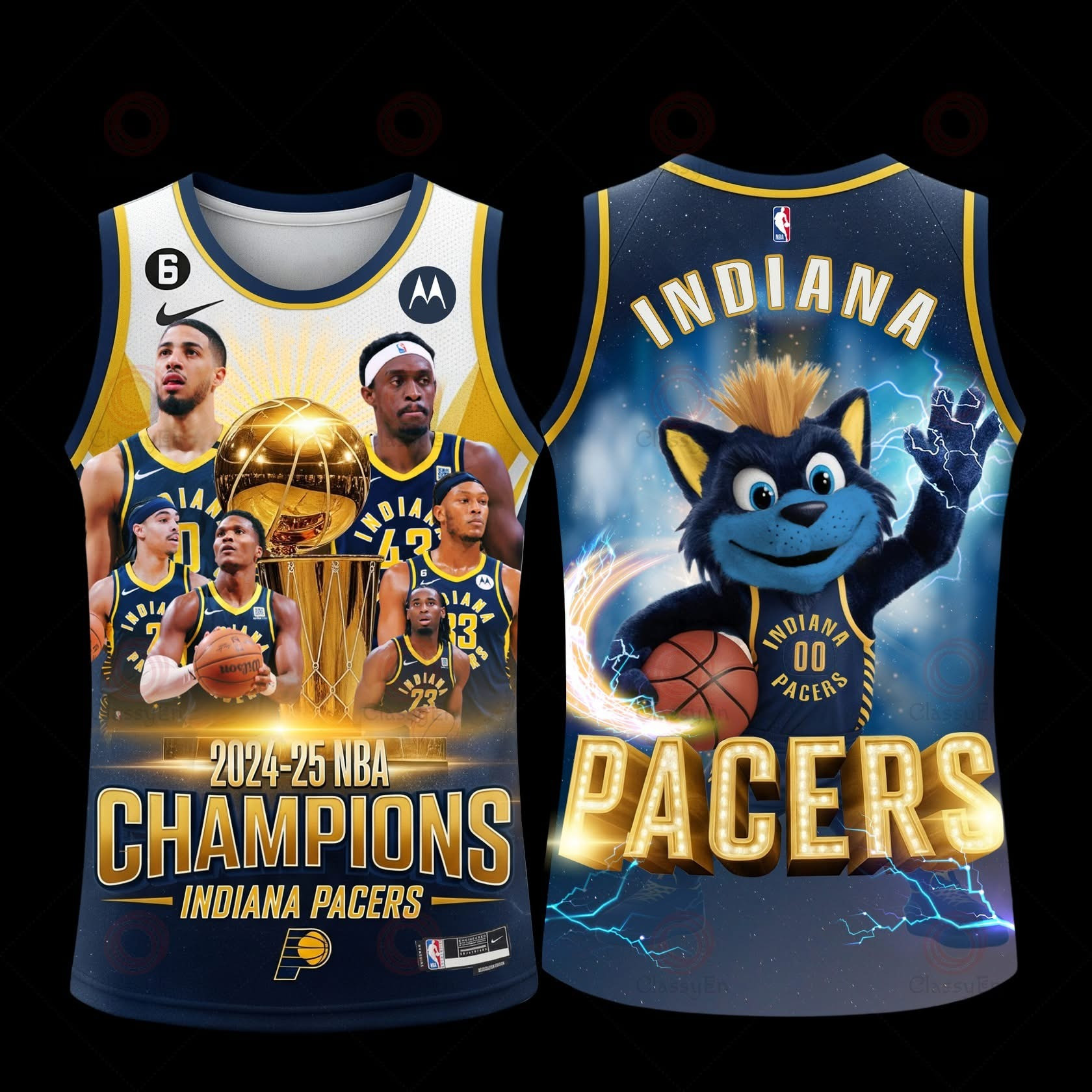 Indiana Pacers NBA 2024 25 Final Champions Merch Jersey Basketball Fan Apparel Gifts-1