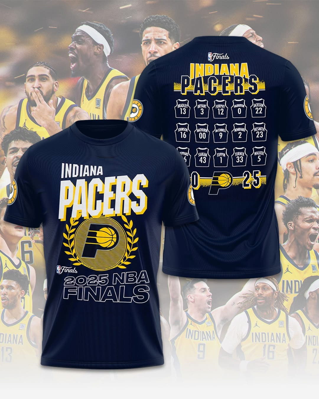 Indiana Pacers Squad NBA 2025 Final Merch T-Shirt Basketball Lovers Fan Clothing Gifts-1