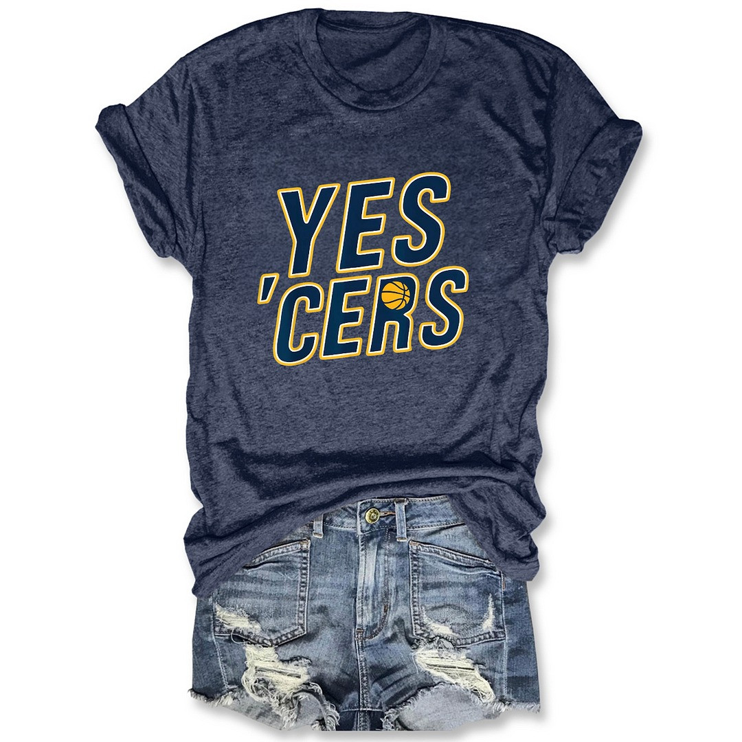 Indiana Pacers Yes 'Cers Women's T-Shirt Basketball Lovers Fan Merch Apparel Gifts-1