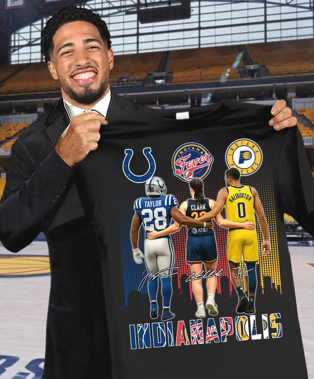 Indianapolis Colts Indiana Pacers Fever T-Shirt Legends Players Sport Team Fan Gifts-1