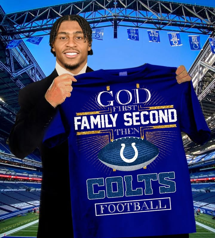Indianapolis Colts T-Shirt God First Family Second Then Colts Football Tee Game Day Apparel-1