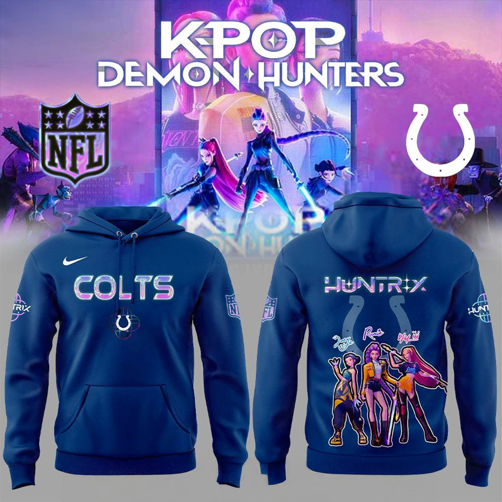 Indianapolis Colts x KPop Demon Hunters Hoodie Indianapolis Colts Merch Gift For Brother-1