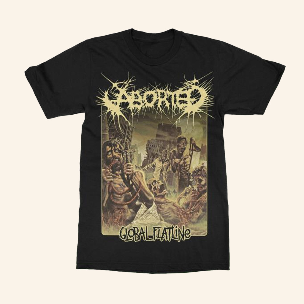 Indie Merch Aborted Global Flatline Shirt Best Birthday Gift For Him-1