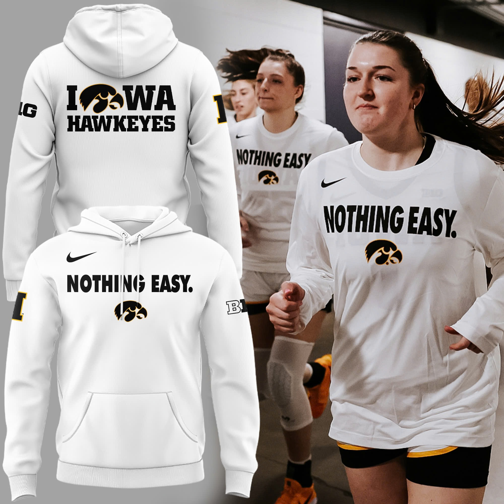 Iowa Hawkeyes Nothing Easy Hoodie Gifts For Iowa Hawkeyes Fans-1