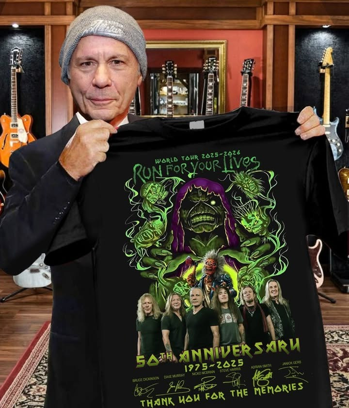 Iron Maiden 50Th Anniversary 1975-2025 T-Shirt World Tour 2025-2026 Run For Your Life Merch-1