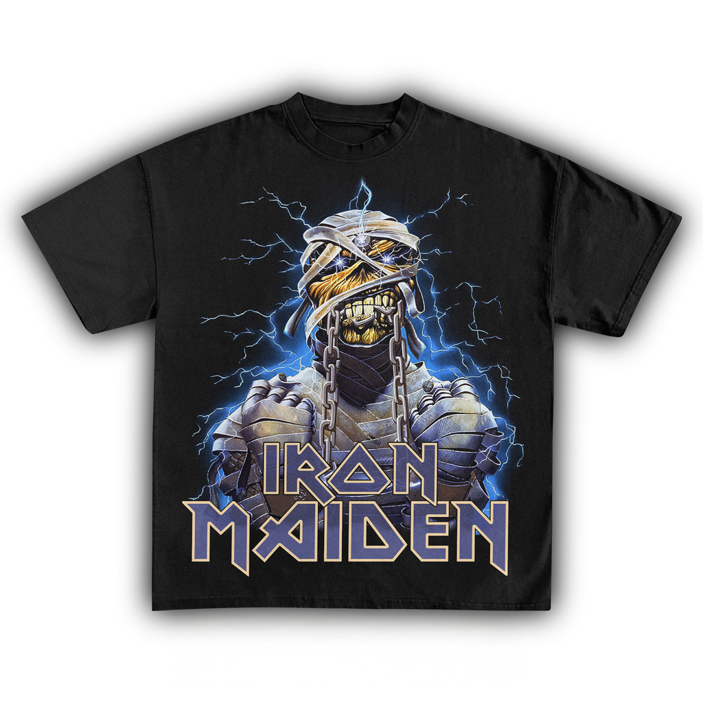 Iron Maiden Mummy Eddie Black T-Shirt Iron Maiden Merch For Fans Cool Gifts For Music Lovers-1