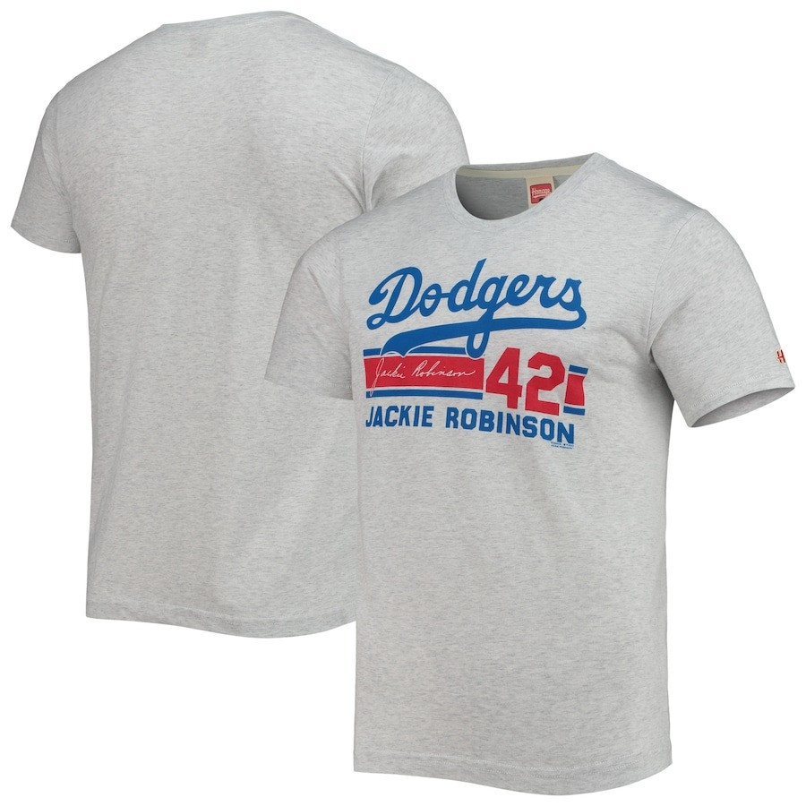 Jackie Robinson 42 Homage Heathered Gray T-Shirt Baseball Fan Gifts For Him-1