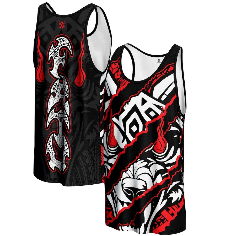 Jacob Fatu Tank Top Men's ProSphere Black Jacob Fatu Claw Mark Tribal Native Clothing-1