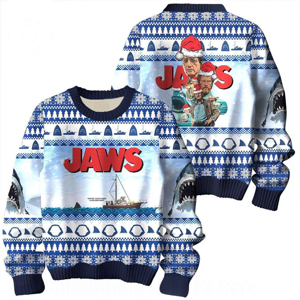Jaws Christmas Ugly Sweater Jaws Merch Christmas Gifts For Movie Fans-1