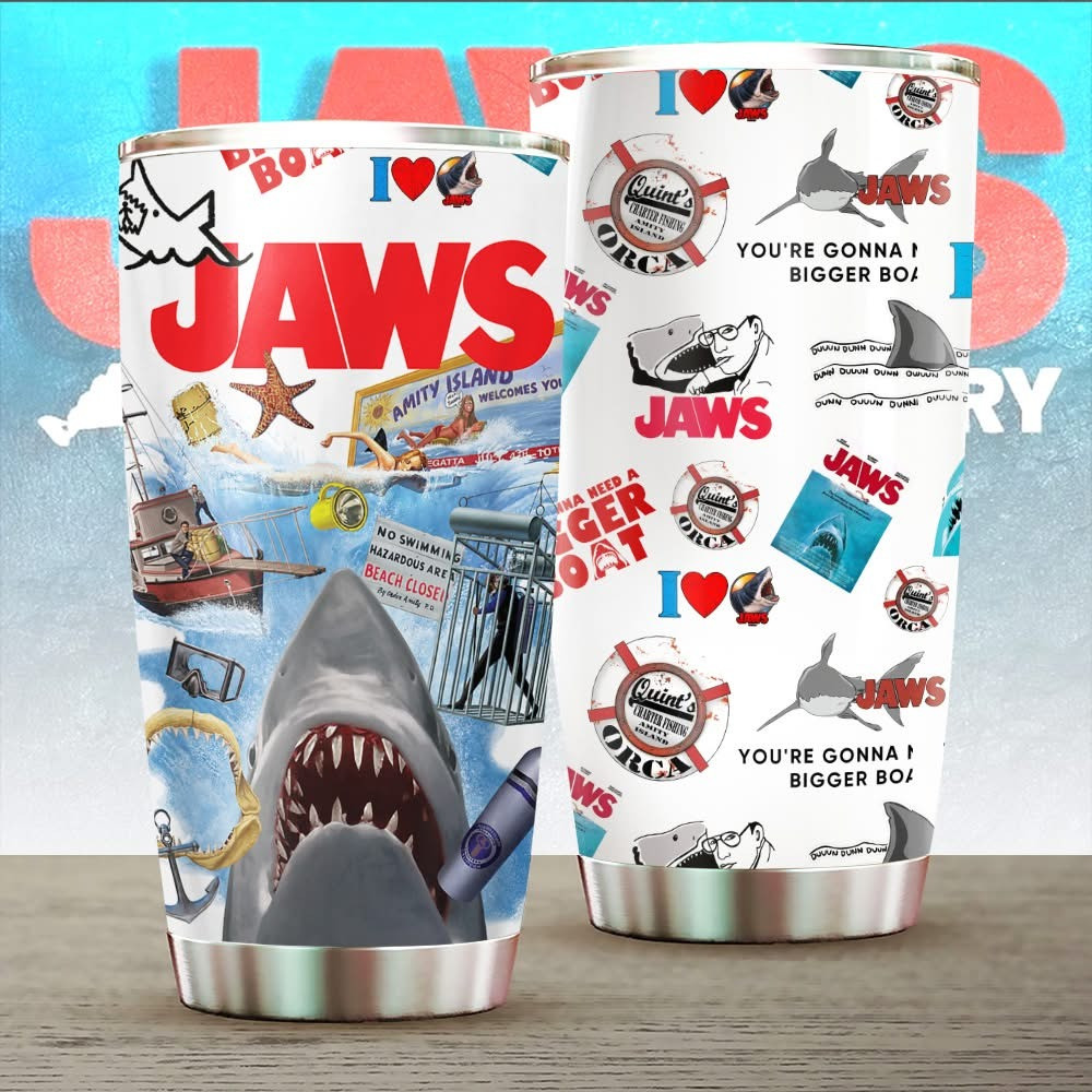 Jaws Killer Shark Tumbler Merchandise Movie Jaws Themed Gifts For Fans For Him-1