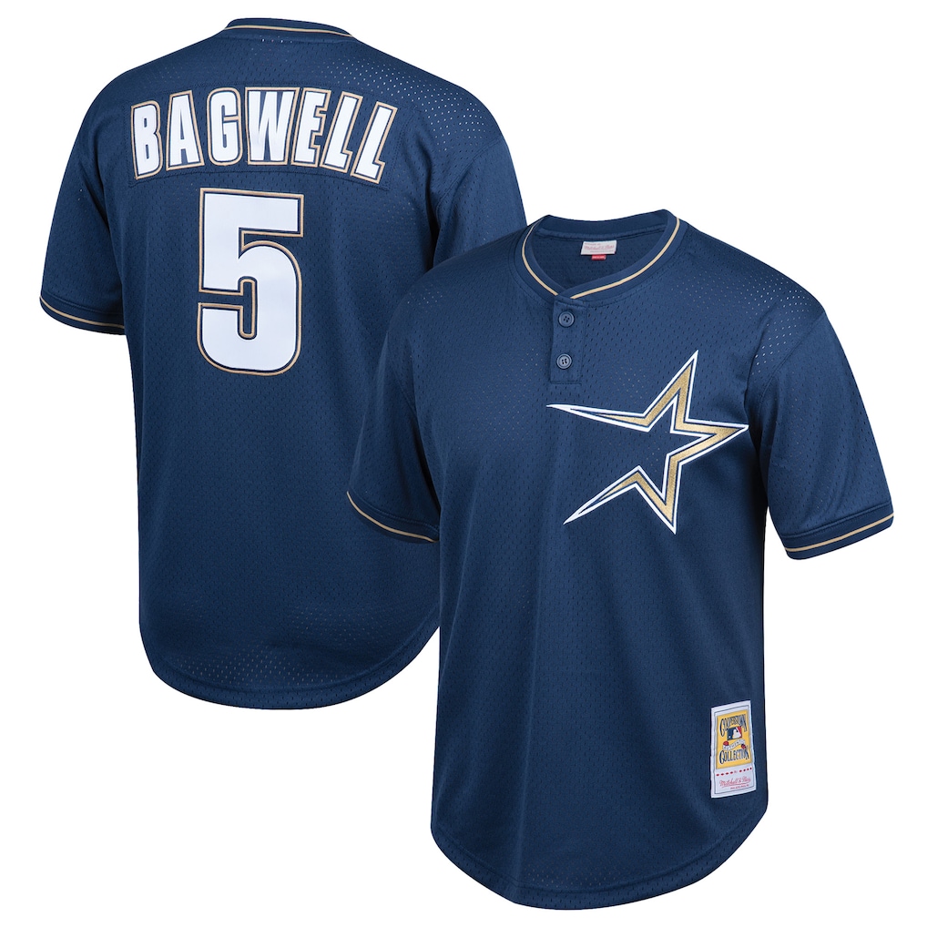 Jeff Bagwell Houston Astros Mitchell & Ness Youth Cooperstown Collection Mesh Batting Practice Jersey - Navy-1 Jeff Bagwell Houston Astros Mitchell & Ness Youth Cooperstown Collection Mesh Batting Practice Jersey - Navy-1