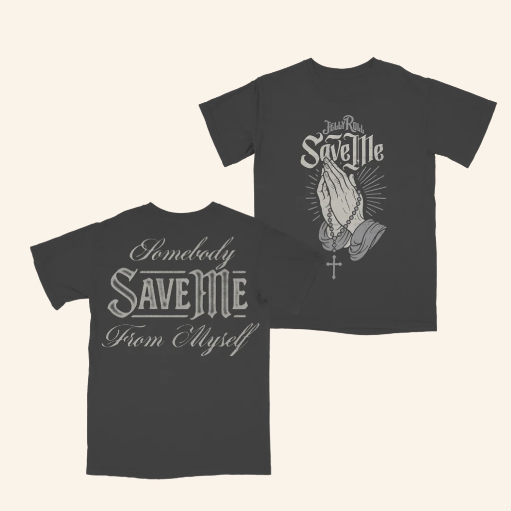Jelly Roll 615 Merch Praying Hands Save Me T-Shirt Music Related Gifts For Him-1