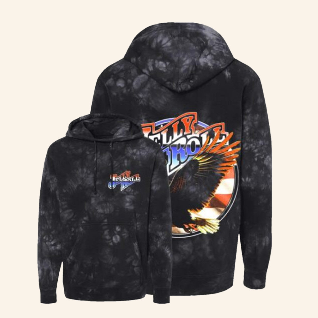 Jelly Roll Merch Tie Dye Eagle Hoodie Birthday Ideas For Boyfriend-1