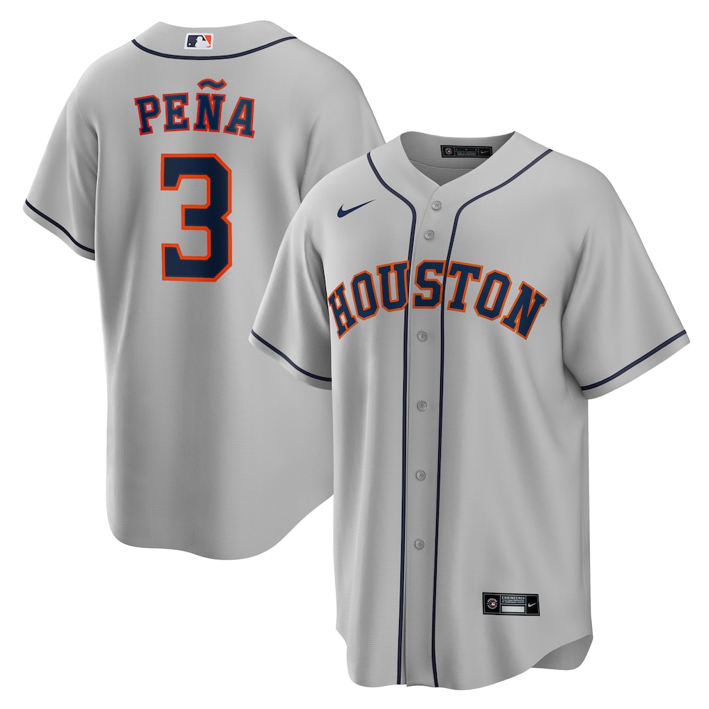 Jeremy Peña Houston Astros Nike Replica Player Jersey - Gray-1 Jeremy Peña Houston Astros Nike Replica Player Jersey - Gray-1