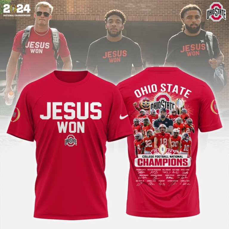 Jesus Won Ohio State National Champions Shirt Ohio State Buckeyes Championship Fan Merch-1