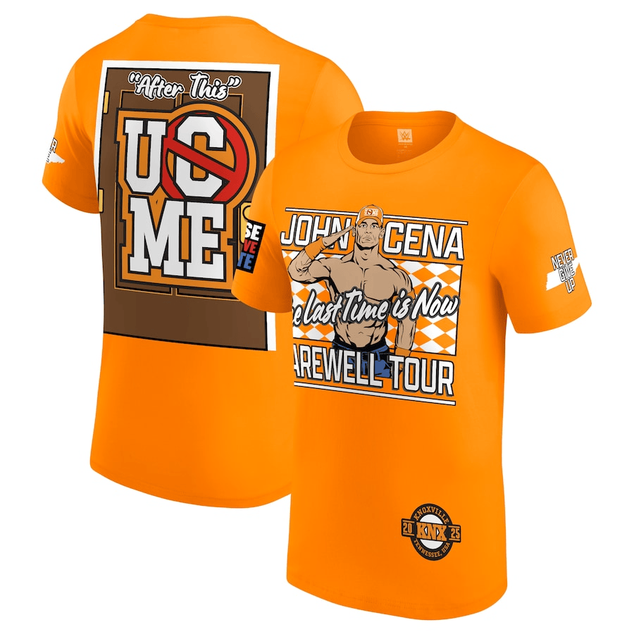 John Cena Farewell Tour 2025 Knoxville T-Shirt Orange Never Give Up John Cena Fan Merch-1
