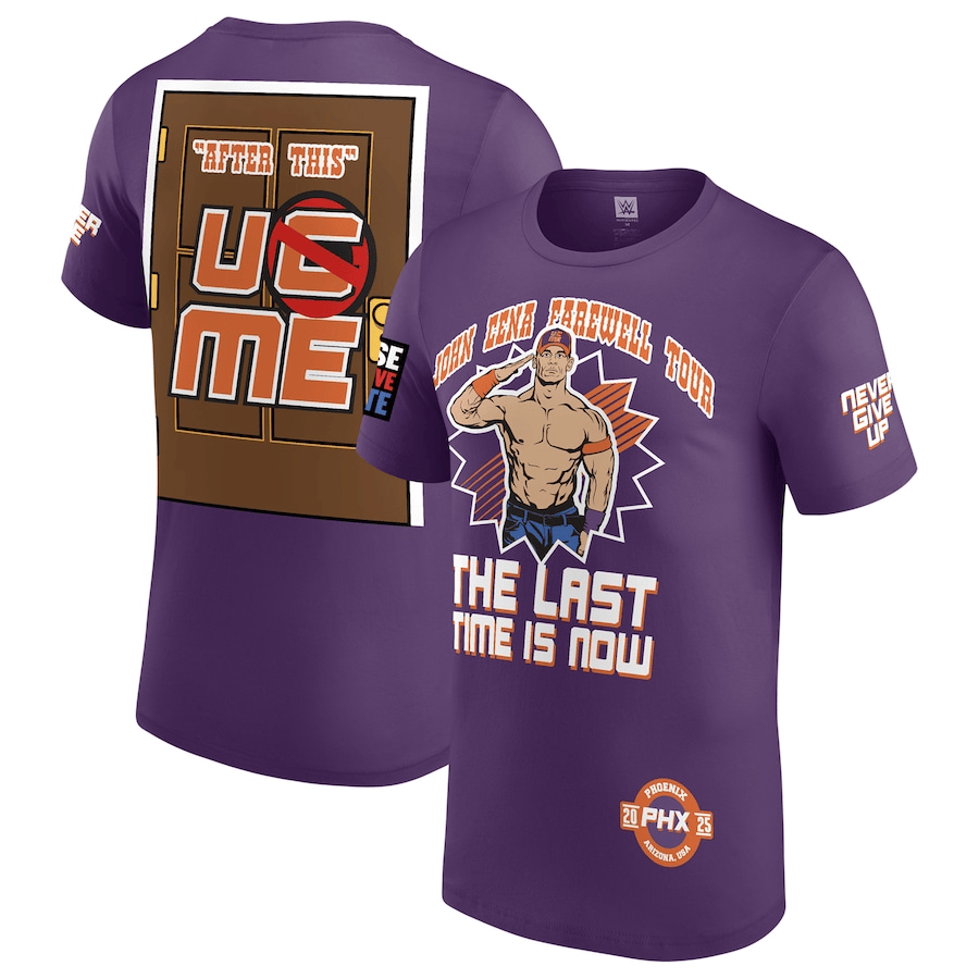 John Cena Farewell Tour 2025 Phoenix T-Shirt Purple Never Give Up John Cena Fan Merch-1