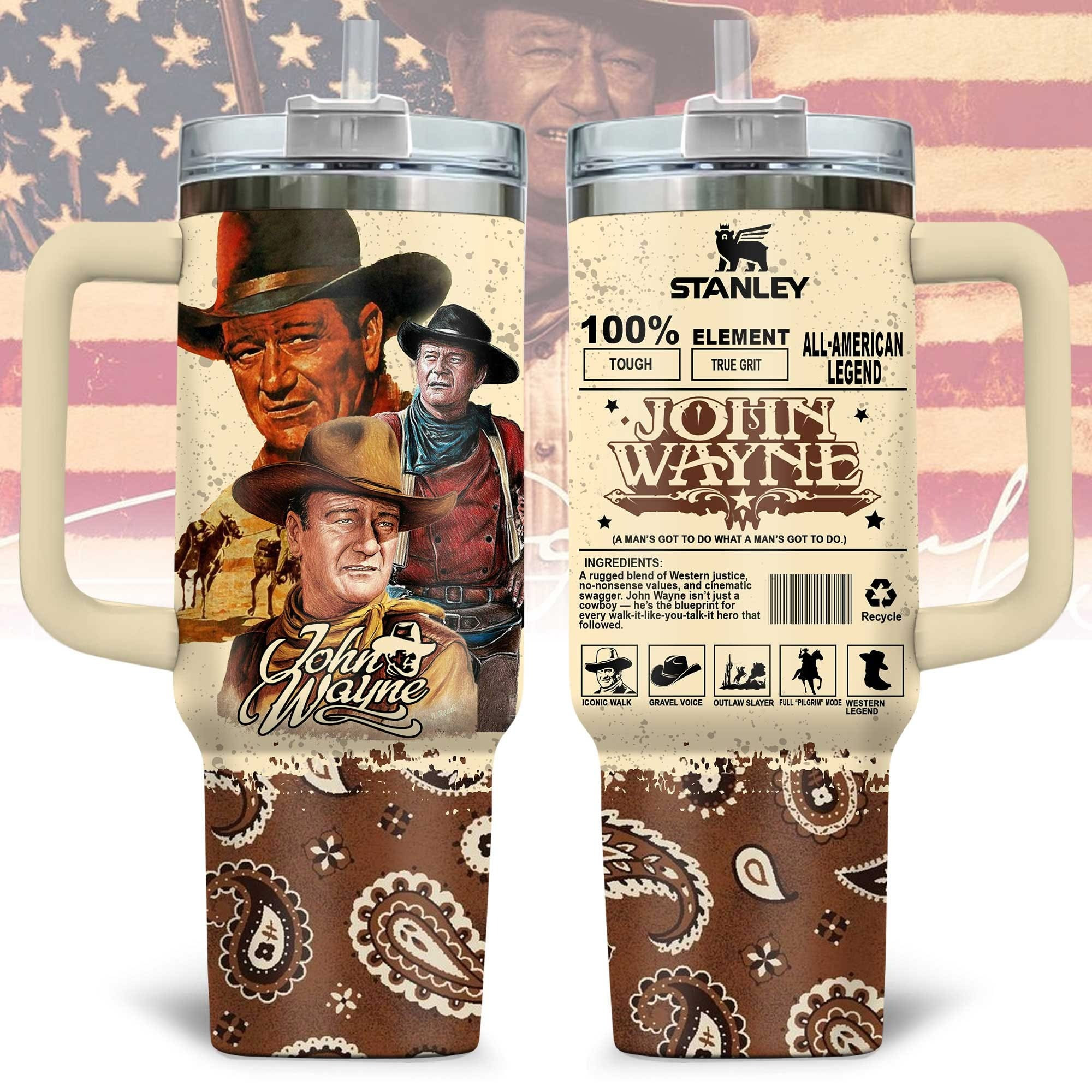John Wayne Tumbler Merchandise Best Cool Unique Gifts For John Wayne Fans-1