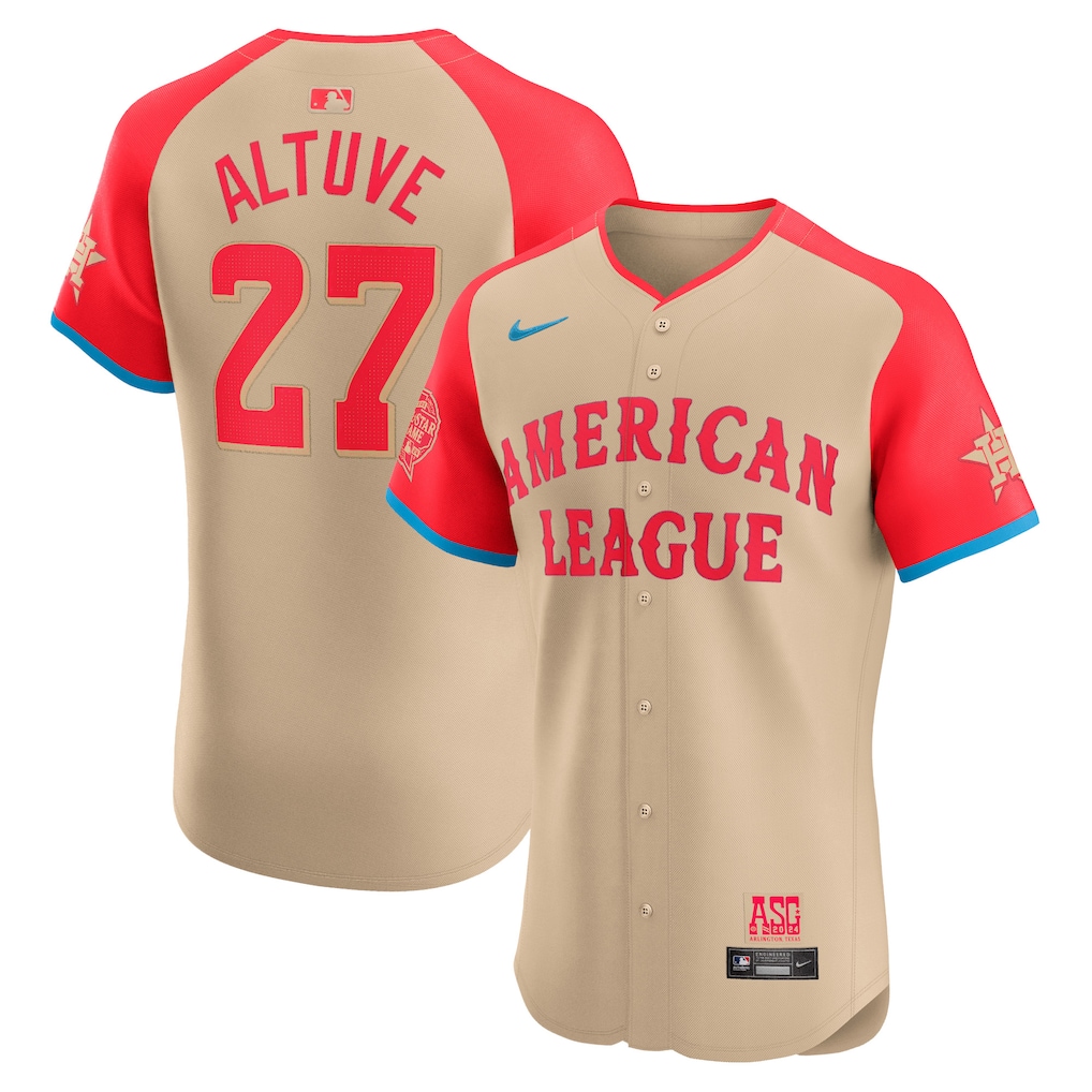 Jose Altuve American League Nike 2024 MLB All-Star Game Elite Player Jersey - Cream-1