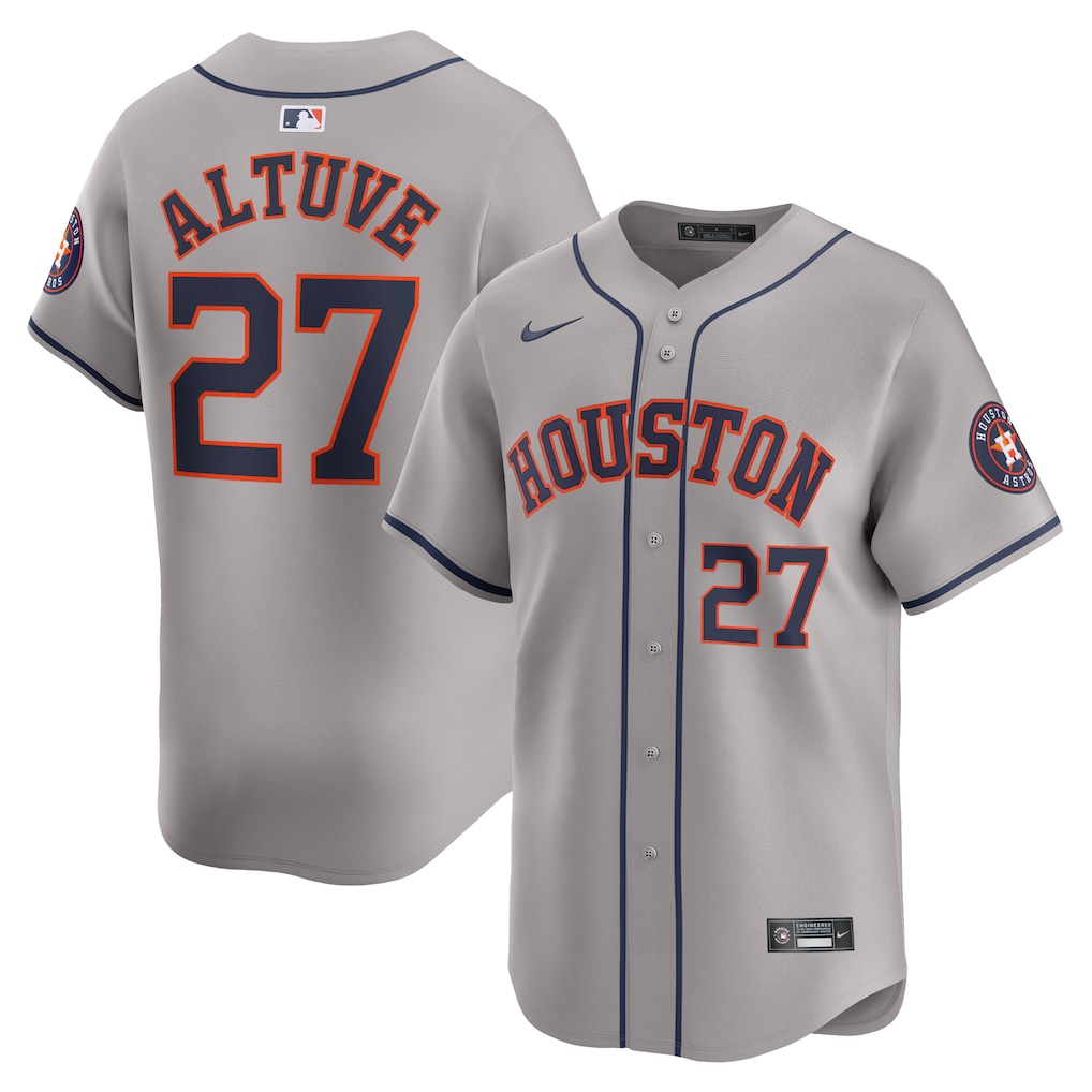 Jose Altuve Houston Astros Nike Away Limited Player Jersey - Gray-1