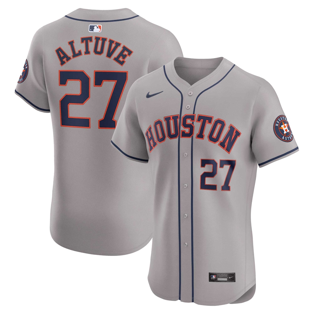 Jose Altuve Houston Astros Nike Road Elite Player Jersey - Gray-1