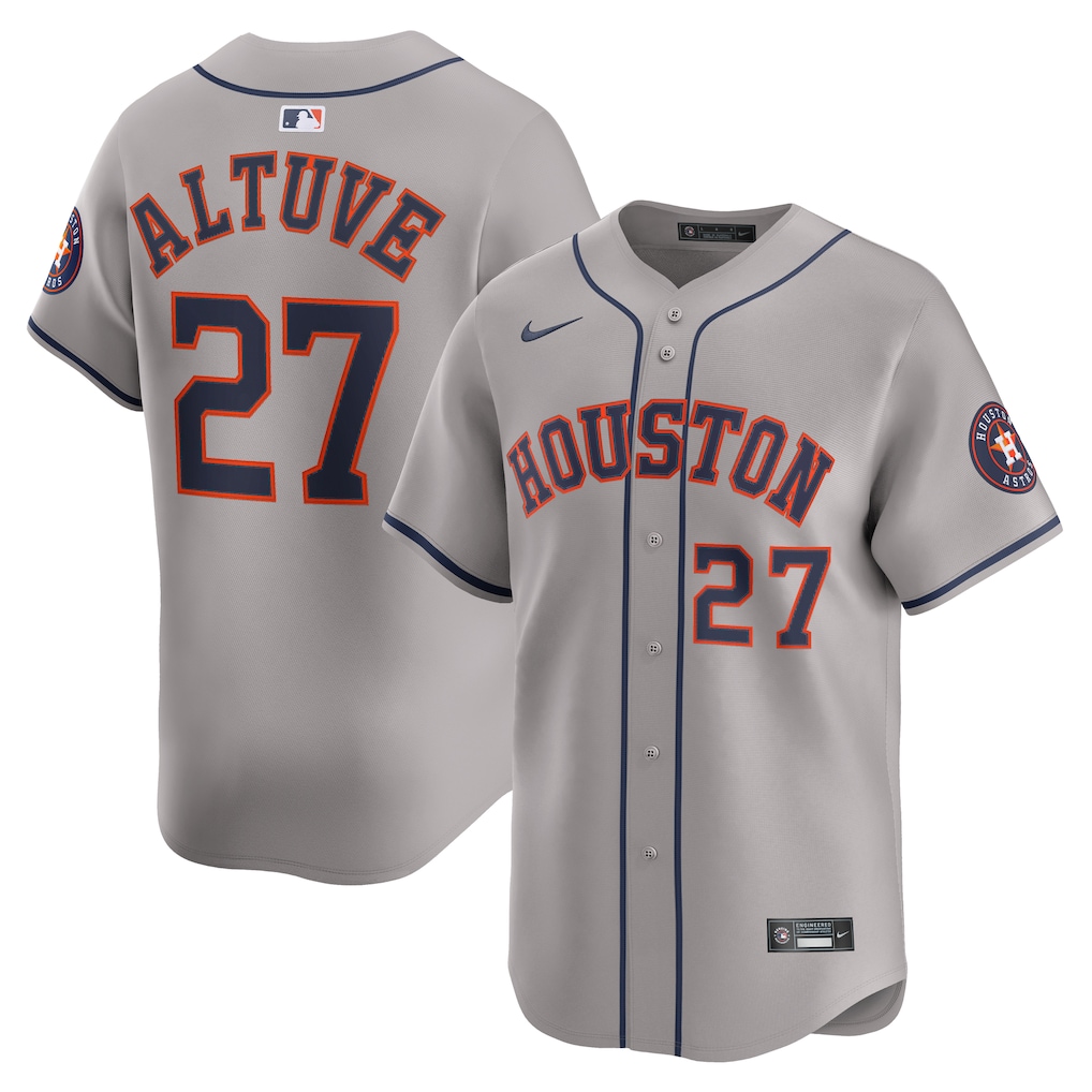 Jose Altuve Houston Astros Nike Road Limited Player Jersey - Gray-1