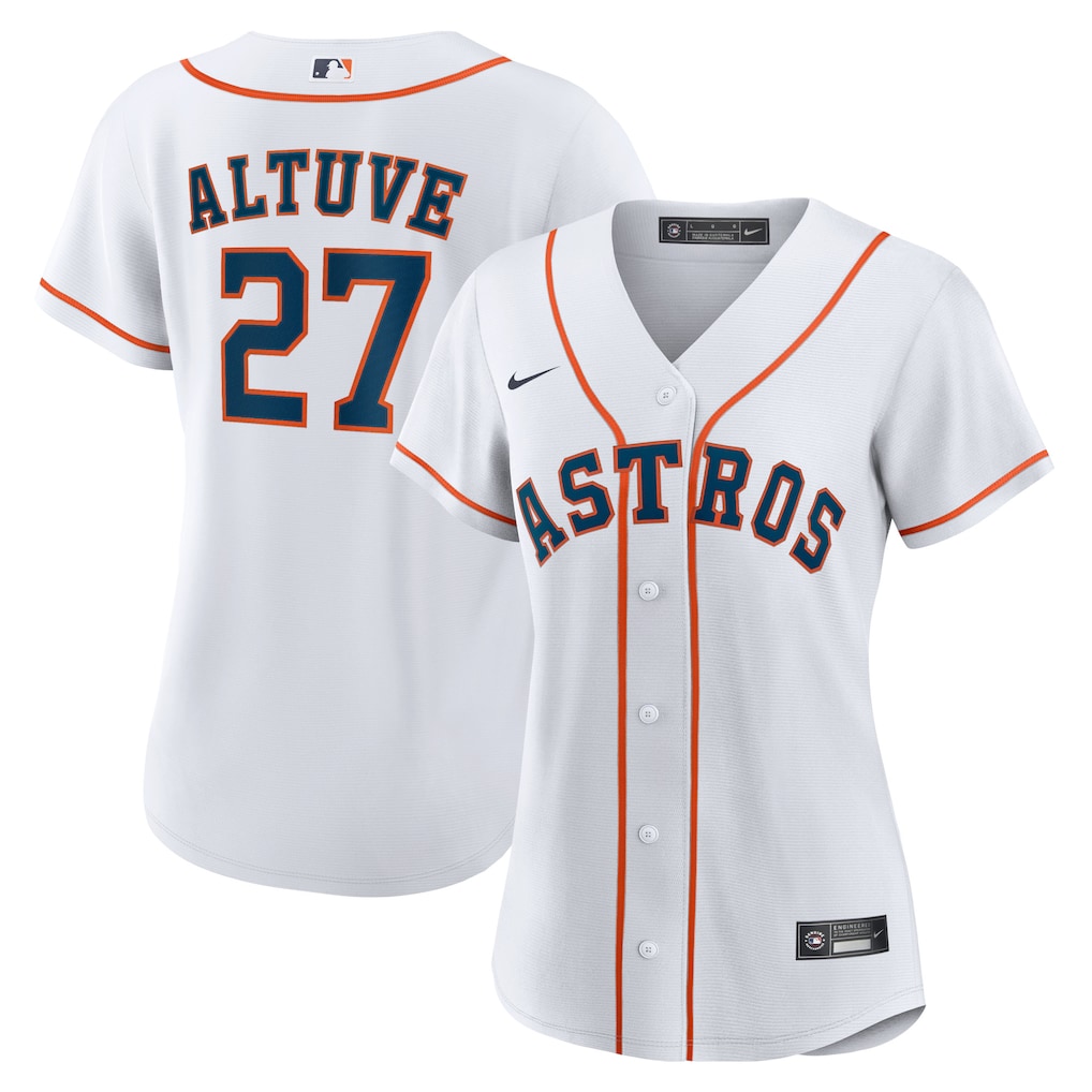 Jose Altuve Houston Astros Nike Women's Home Replica Player Jersey - White-1