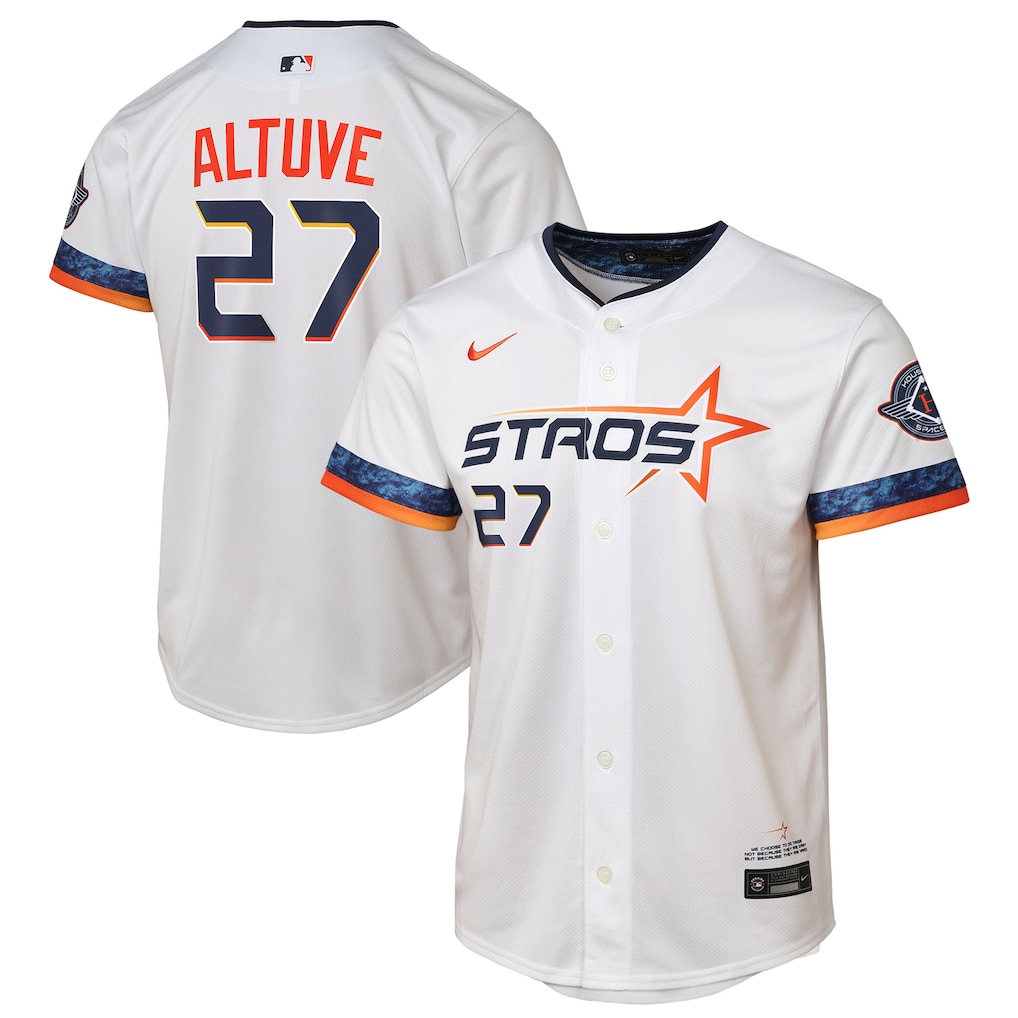 Jose Altuve Houston Astros Nike Youth 2025 City Connect Limited Player Jersey - White-1 Jose Altuve Houston Astros Nike Youth 2025 City Connect Limited Player Jersey - White-1