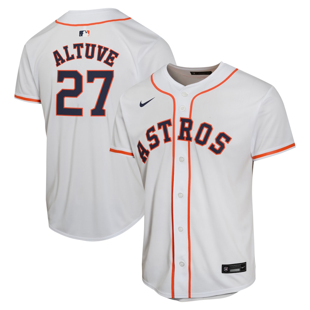Jose Altuve Houston Astros Nike Youth Home Game Player Jersey - White-1 Jose Altuve Houston Astros Nike Youth Home Game Player Jersey - White-1