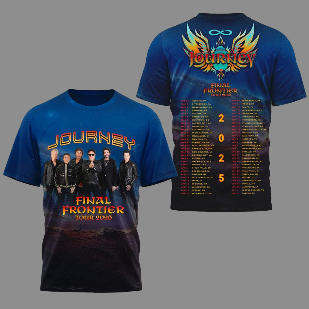 Journey Final Frontier Tour 2026 T-Shirt Fan Merch Xmas Gifts For Him-1
