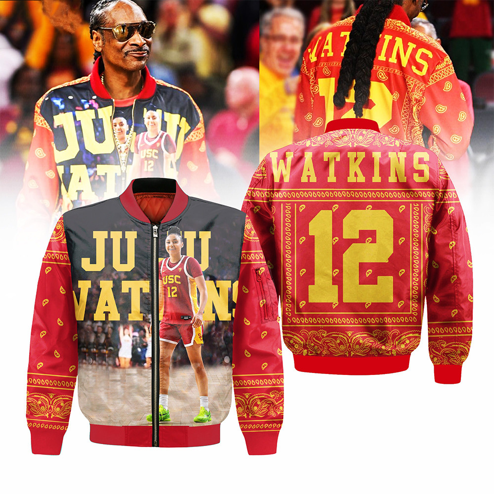 JuJu Watkins 12 USC Trojans Zip Bomber Jacket Snoop Dogg Wearing JuJu Watkins Merch-1