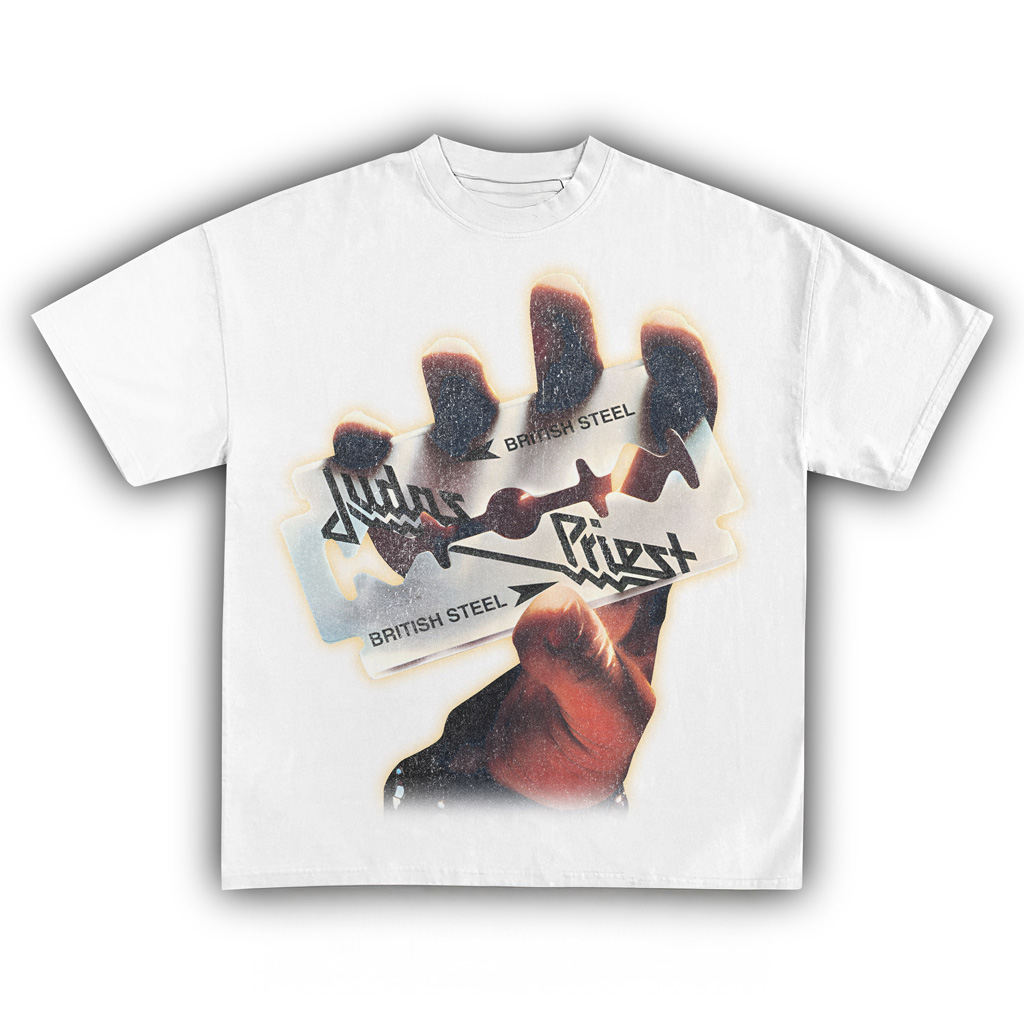 Judas Priest British Steel Vintage T-Shirt White Fan Merch Christmas Gifts For Dudes-1