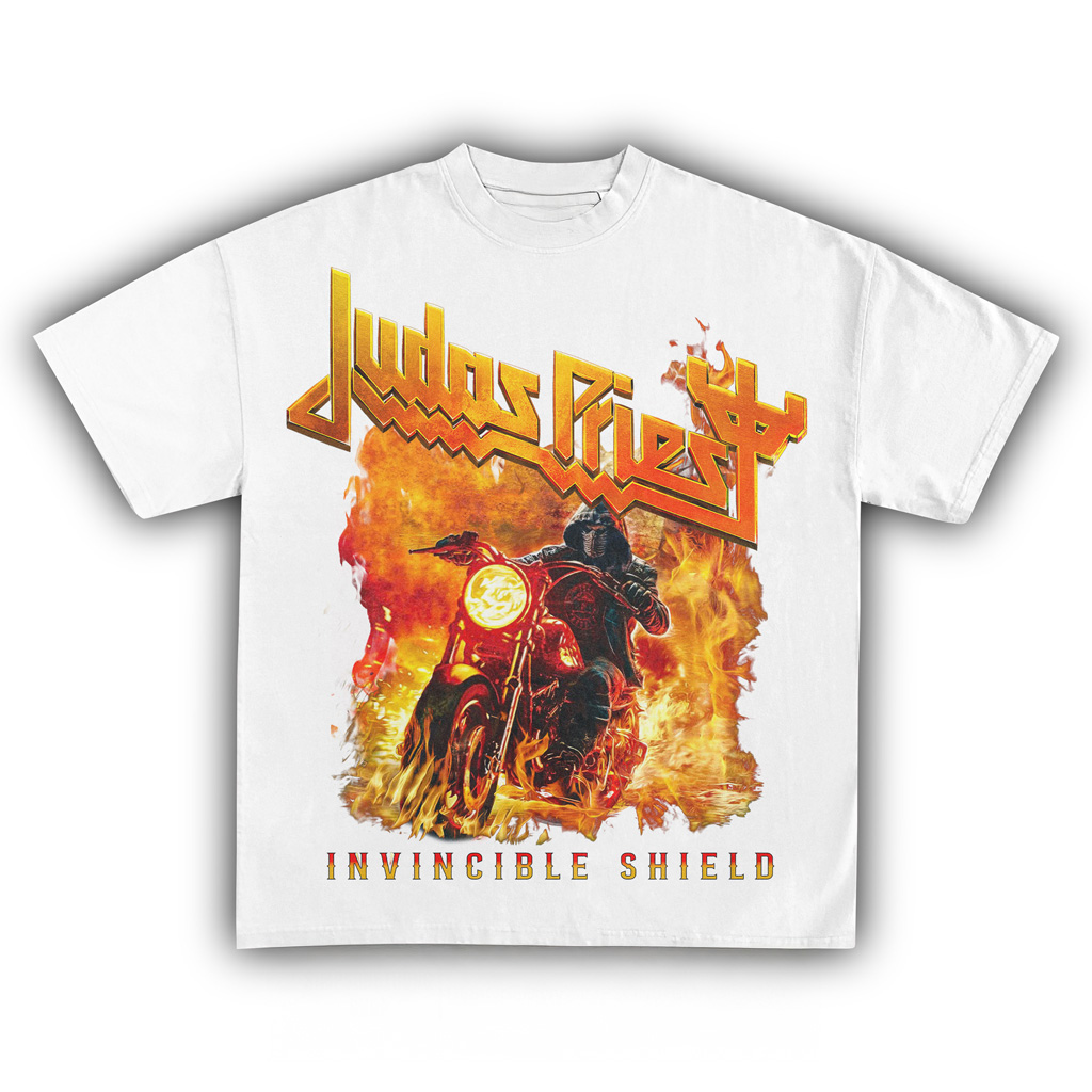 Judas Priest Invincible Shield White T-Shirt Fan Merch Christmas Gifts For Boyfriend-1