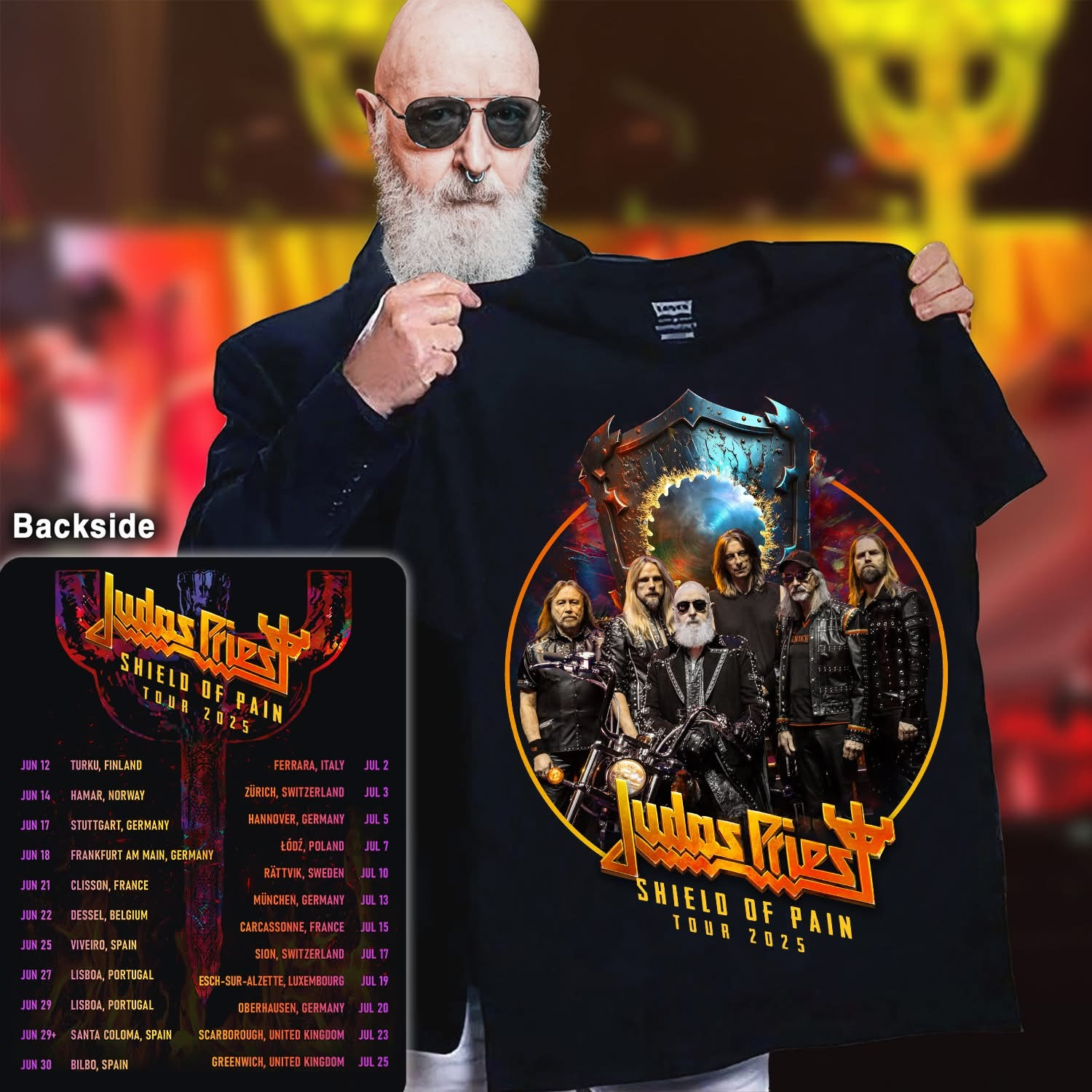 Judas Priest Shield Of Pain Tour Merch 2025 T-Shirt Best Gifts For Fans For Him-1